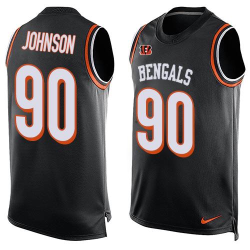 Nike Bengals #90 Michael Johnson Black Team Color Men's Stitched NFL Limited Tank Top Jersey